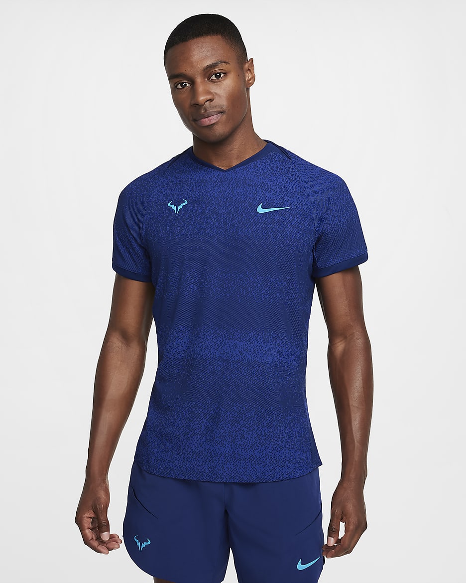 Rafa Dri-FIT ADV Kurzarm-Tennisoberteil für Herren - Blue Void/Laser Blue