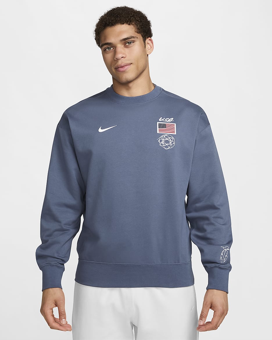 Felpa da breaking a girocollo Nike Dri-FIT ADV USA Solo – Uomo - Diffused Blue/Bianco