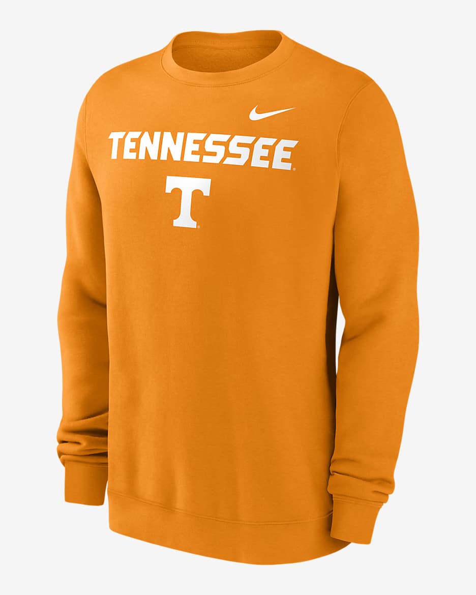 Sudadera de cuello redondo sin cierre universitaria Nike para hombre Tennessee Volunteers Primetime Primary Stack - Cerámica brillante