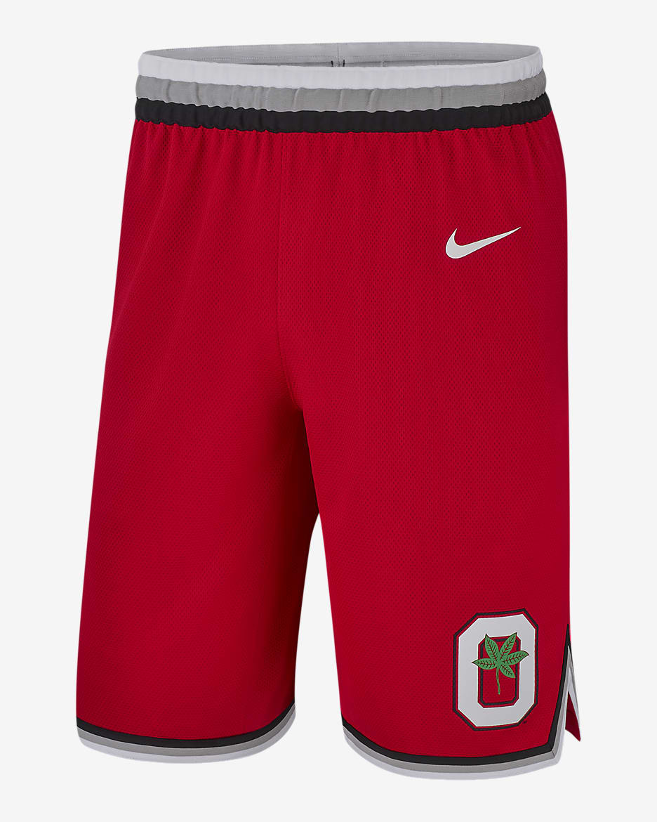 Nike College (Ohio State) Men's Replica Basketball Shorts - University Red/White