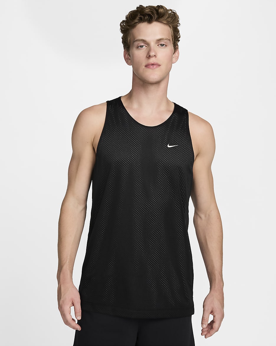 Jersey de básquetbol Dri-FIT reversible para hombre Nike Standard Issue - Negro/Gris oscuro/Marfil pálido