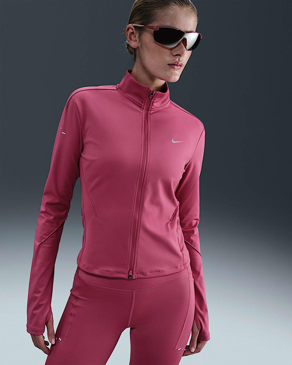 Nike Swift Women's Dri-FIT Full-Zip Mid-Layer Running Top - Sweet Beet