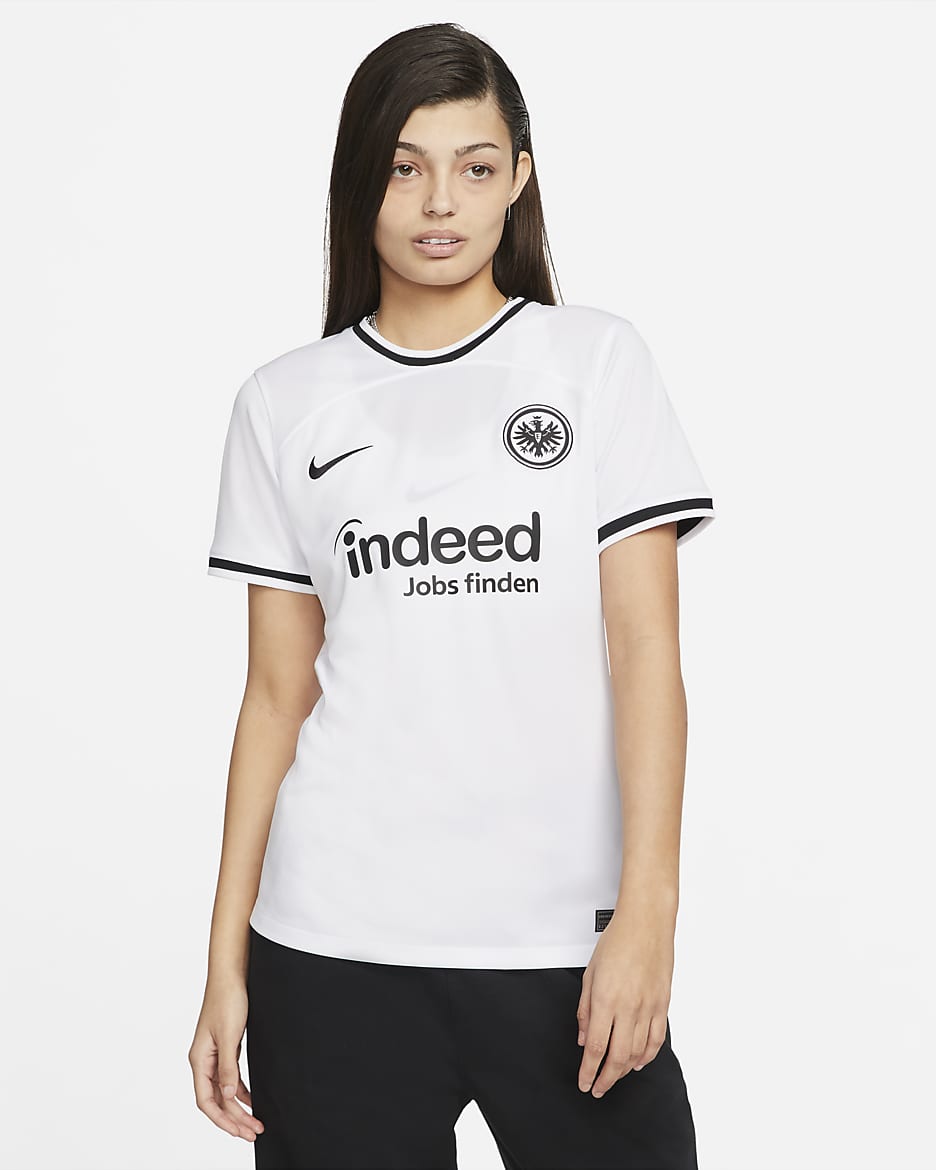Eintracht Frankfurt 2022/23 Stadium Home Nike Dri-FIT Fußballtrikot für Damen - Weiß/Schwarz