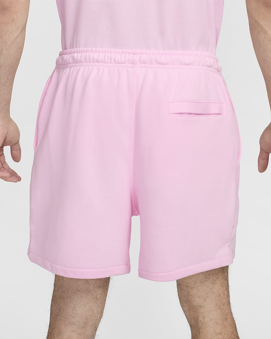 Shorts Flow in French Terry Nike Club – Uomo - Pink Foam/Pink Foam/Bianco