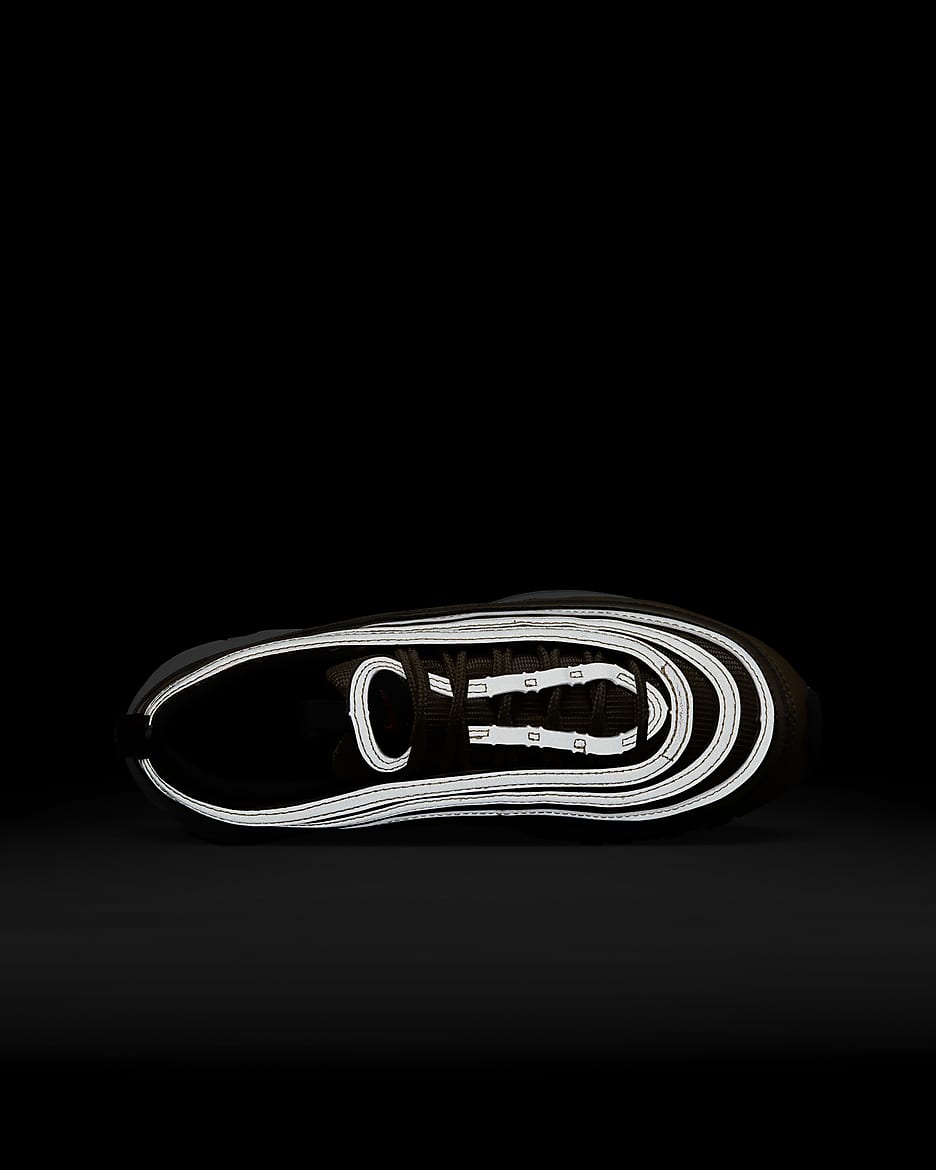 Nike Air Max 97 Big Kids' Shoes - Metallic Gold/Black/White/Varsity Red