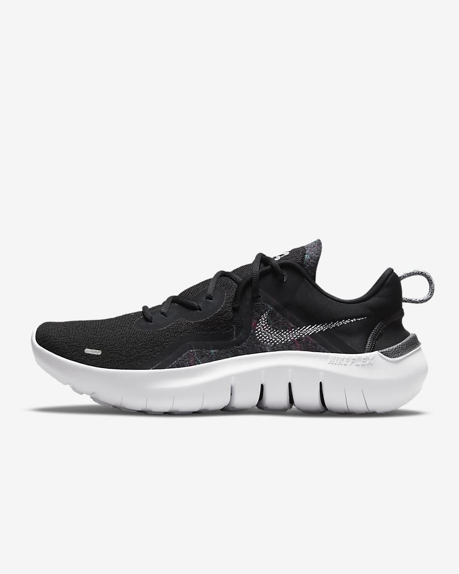 Nike Flex Run 2021 Men's Road Running Shoes - Black/Dark Smoke Grey/White
