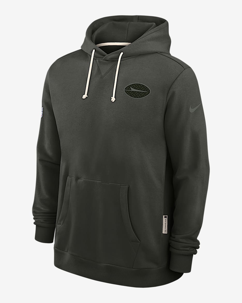 Sudadera con gorro sin cierre Nike Dri-FIT de la NFL para hombre New York Jets Rivalries Collection Sideline - Verde