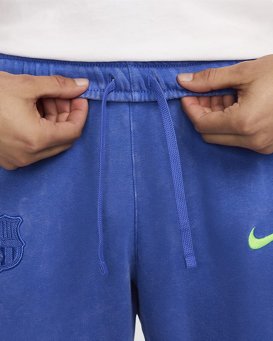 F.C. Barcelona Club Third Men's Nike Football French Terry Joggers - Hyper Royal/Lime Blast