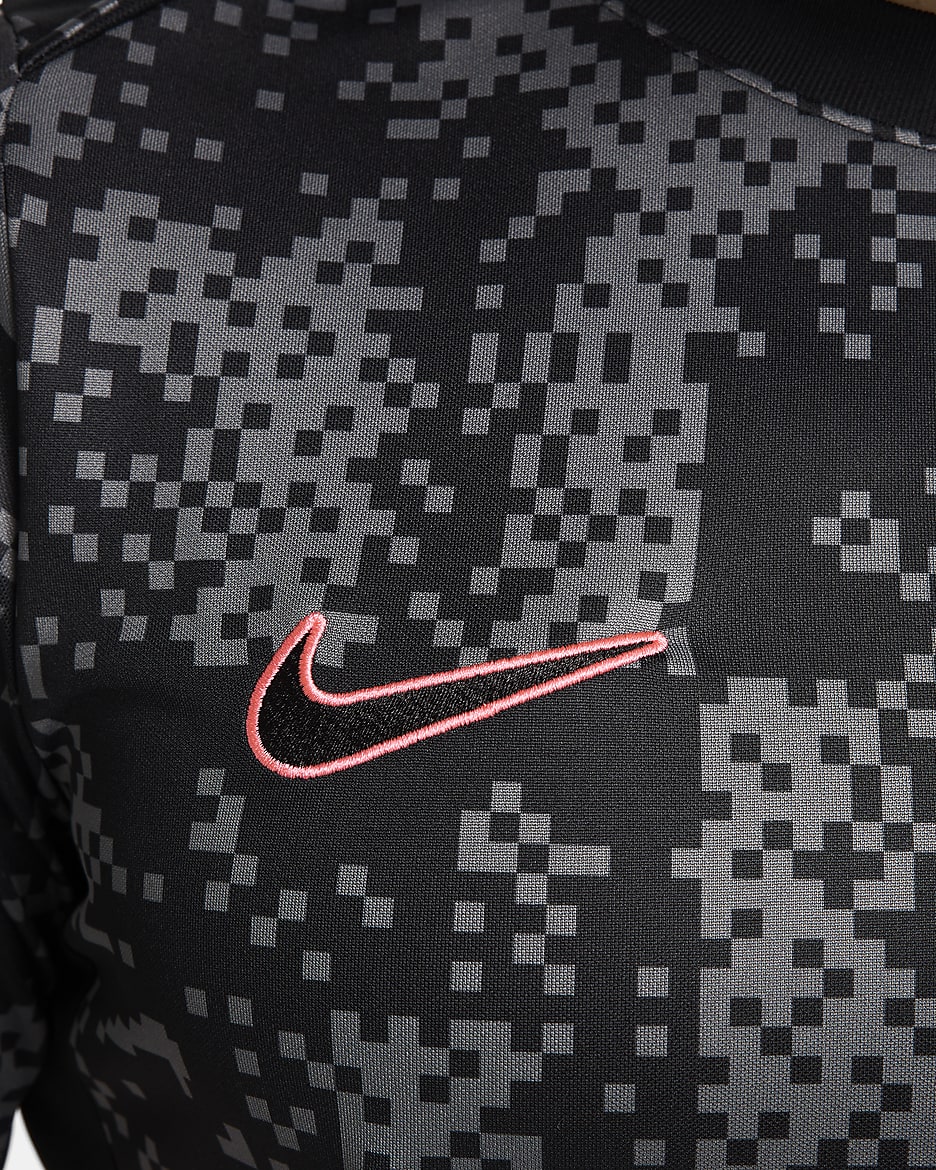 Męska koszulka piłkarska z krótkim rękawem i grafiką Dri-FIT Nike Academy Pro - Iron Grey/Czerń/Czerń