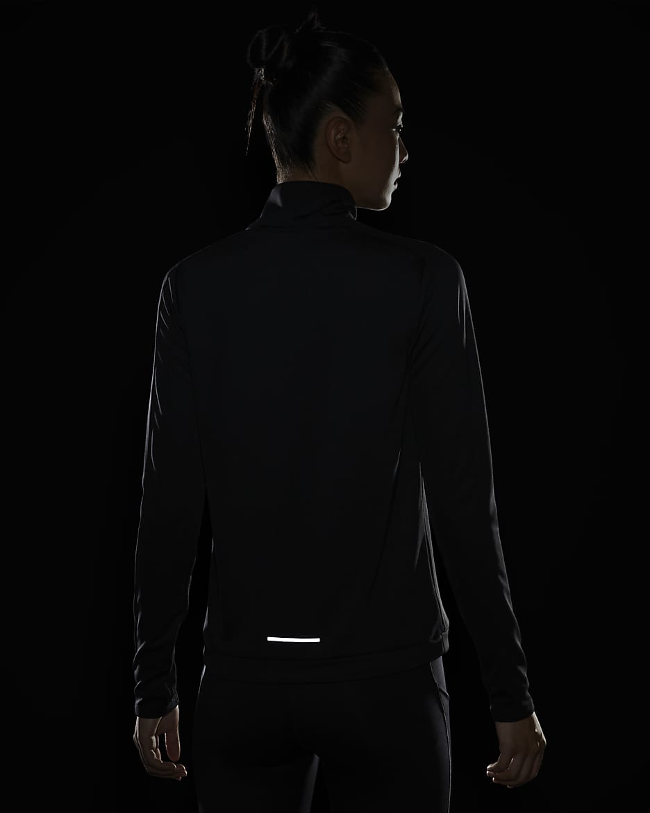 Nike Swoosh Women's Dri-FIT 1/4-Zip Running Mid Layer - Black/White