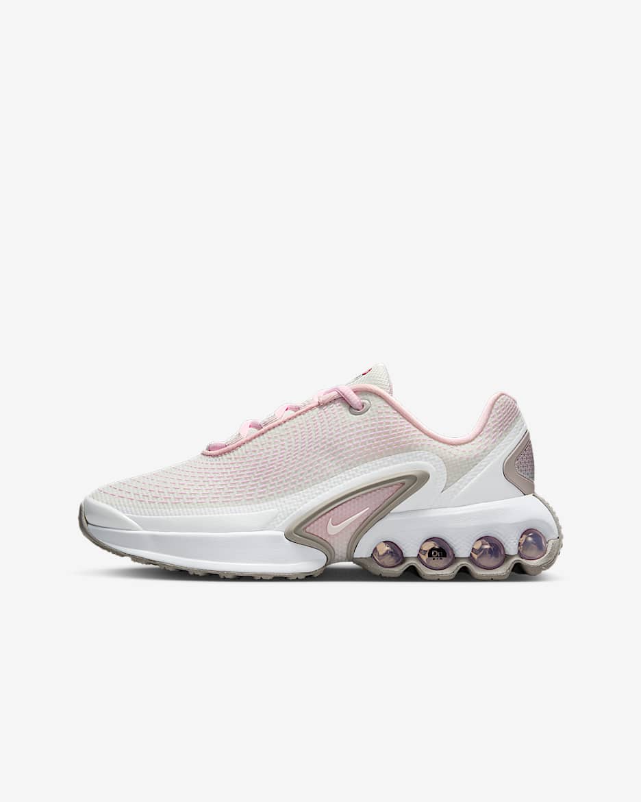 Tenis para niños grandes Nike Air Max Dn - Espuma rosa/Gris universitario/Violeta platino/Blanco cumbre