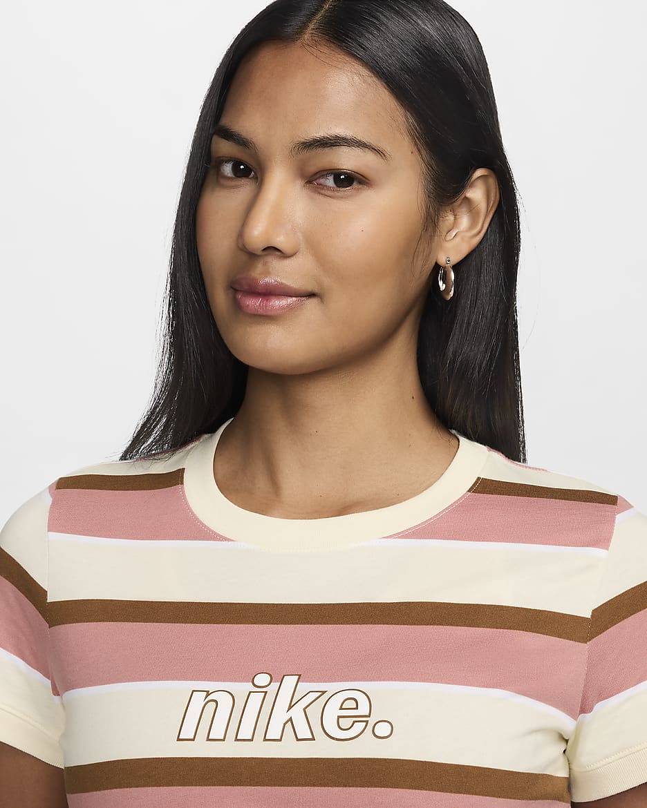 Nike Sportswear Women's Ringer T-Shirt - Coconut Milk/Coconut Milk/White