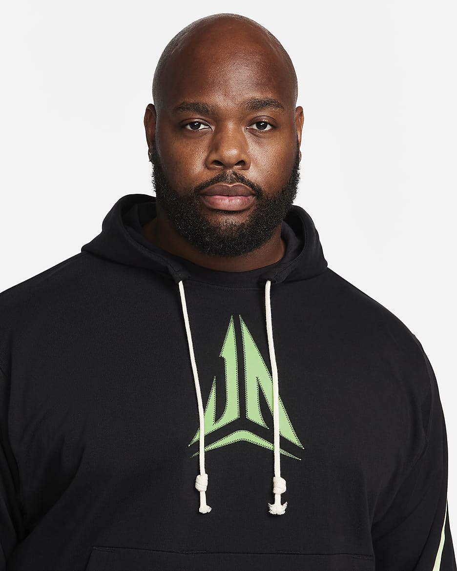 Ja Standard Issue Men's Dri-FIT Pullover Basketball Hoodie - Black/Lime Blast