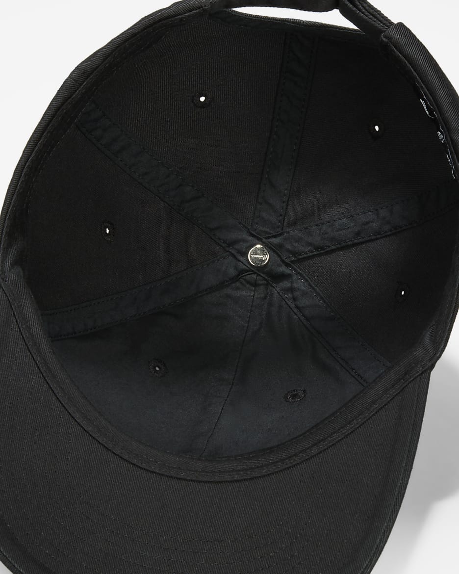 Nike Club Unstrukturierte Cap mit flachem Schirm - Schwarz/Schwarz