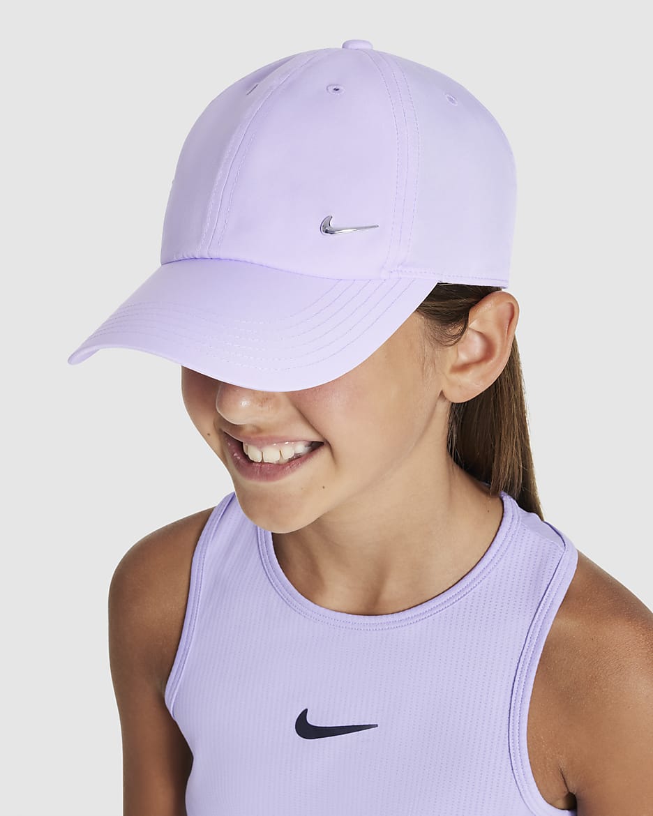 Nike Dri-FIT Club Kids' Unstructured Metal Swoosh Cap - Lilac Bloom