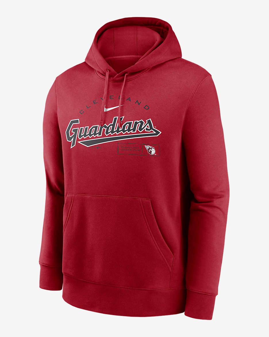 Nike Team Arch (MLB Cleveland Guardians) Men’s Pullover Hoodie - Red