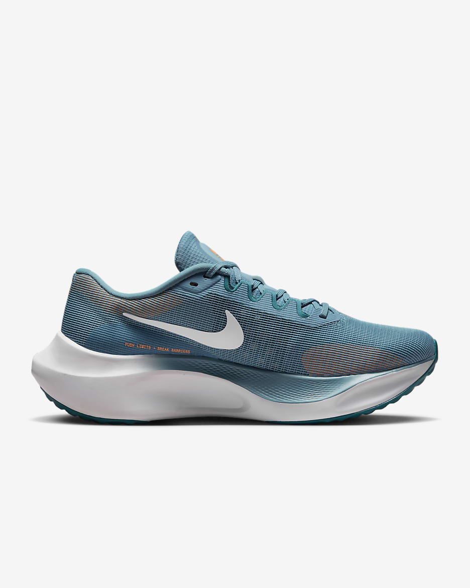 รองเท้าวิ่งโร้ดรันนิ่งผู้ชาย Nike Zoom Fly 5 - Cerulean/Bright Spruce/Peach Cream/ขาว