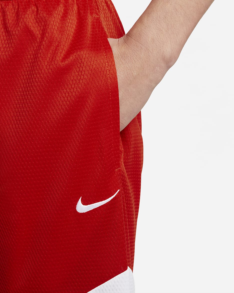 Nike Dri-FIT Icon Men's 28cm (approx.) Basketball Shorts - Picante Red/Black/White