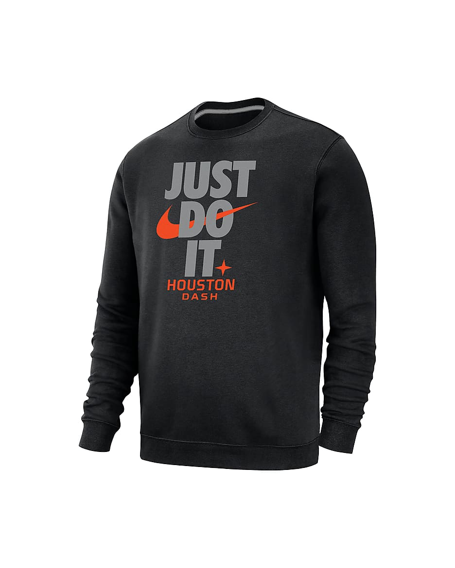 Sudadera de cuello redondo de fútbol Nike para hombre Houston Dash Club Fleece - Negro