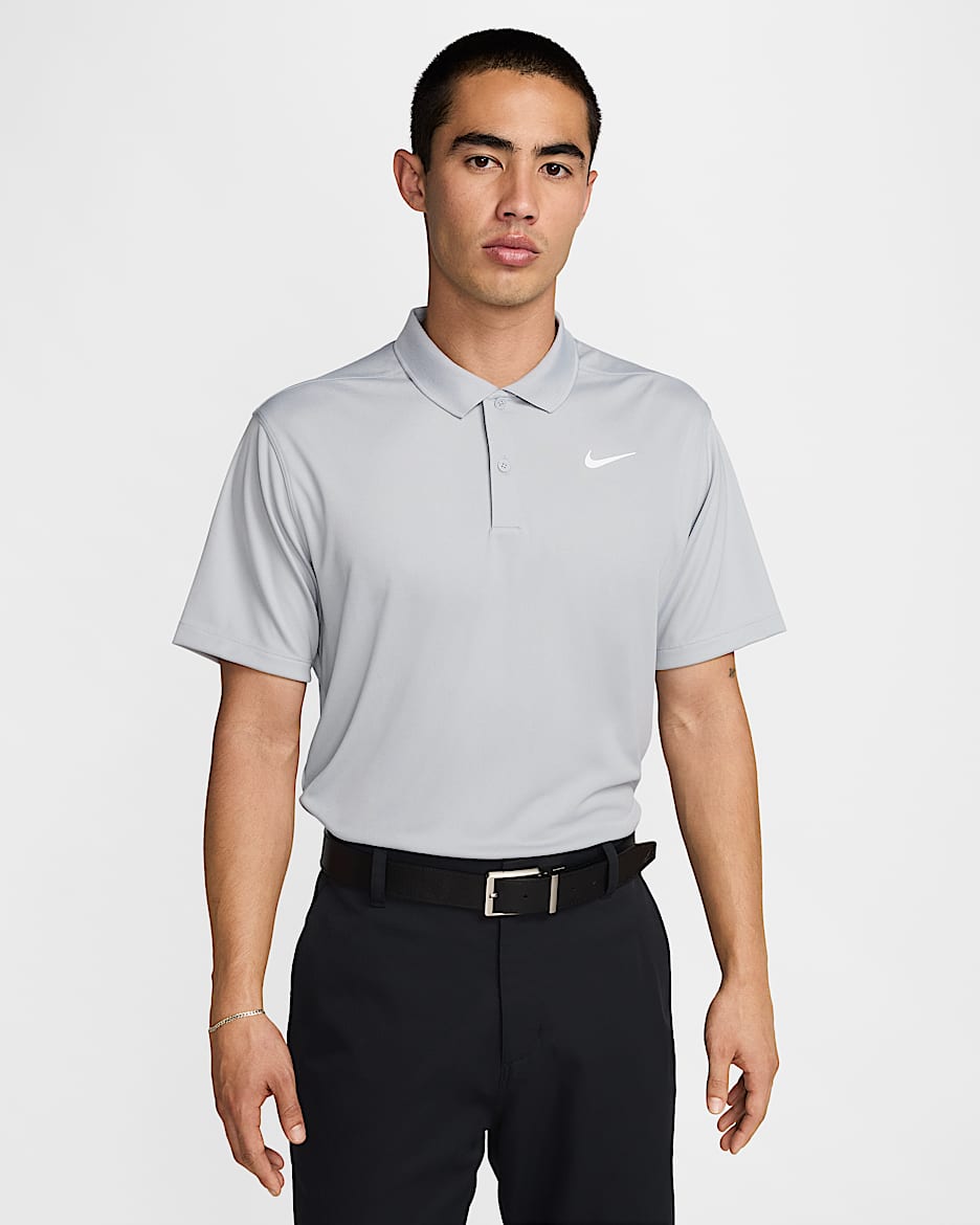 Nike Dri-FIT Victory Men's Golf Polo - Wolf Grey/White