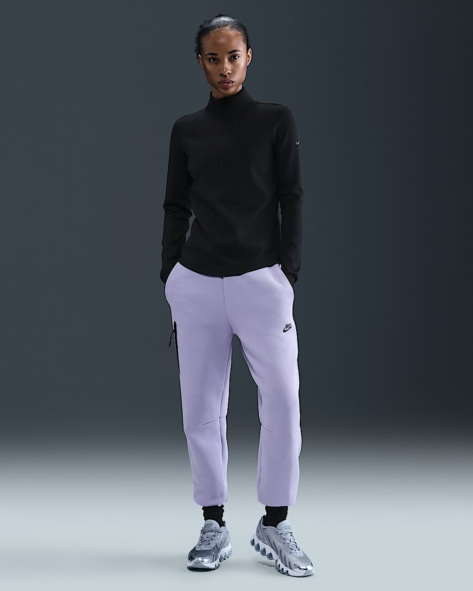 Nike Sportswear Tech Fleece Women's Mid-Rise Joggers - Lilac Ice/Black