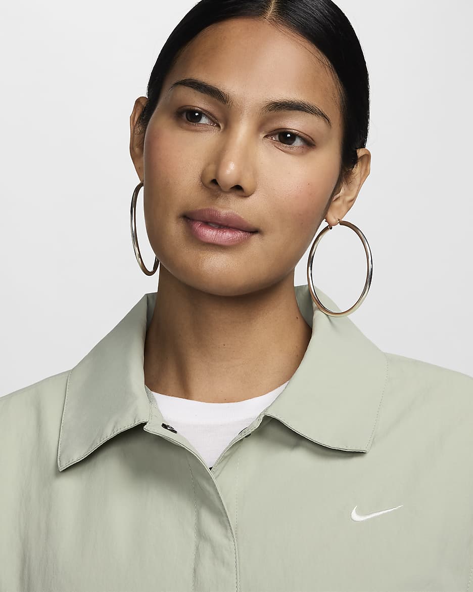 Nike Sportswear Essential Women's Oversized UV Woven Coaches' Jacket - Jade Horizon/Sail