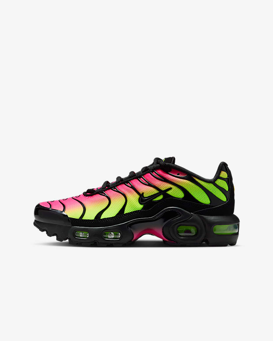 Nike Air Max Plus Big Kids' Shoes - Black/Hyper Pink/Volt/Black