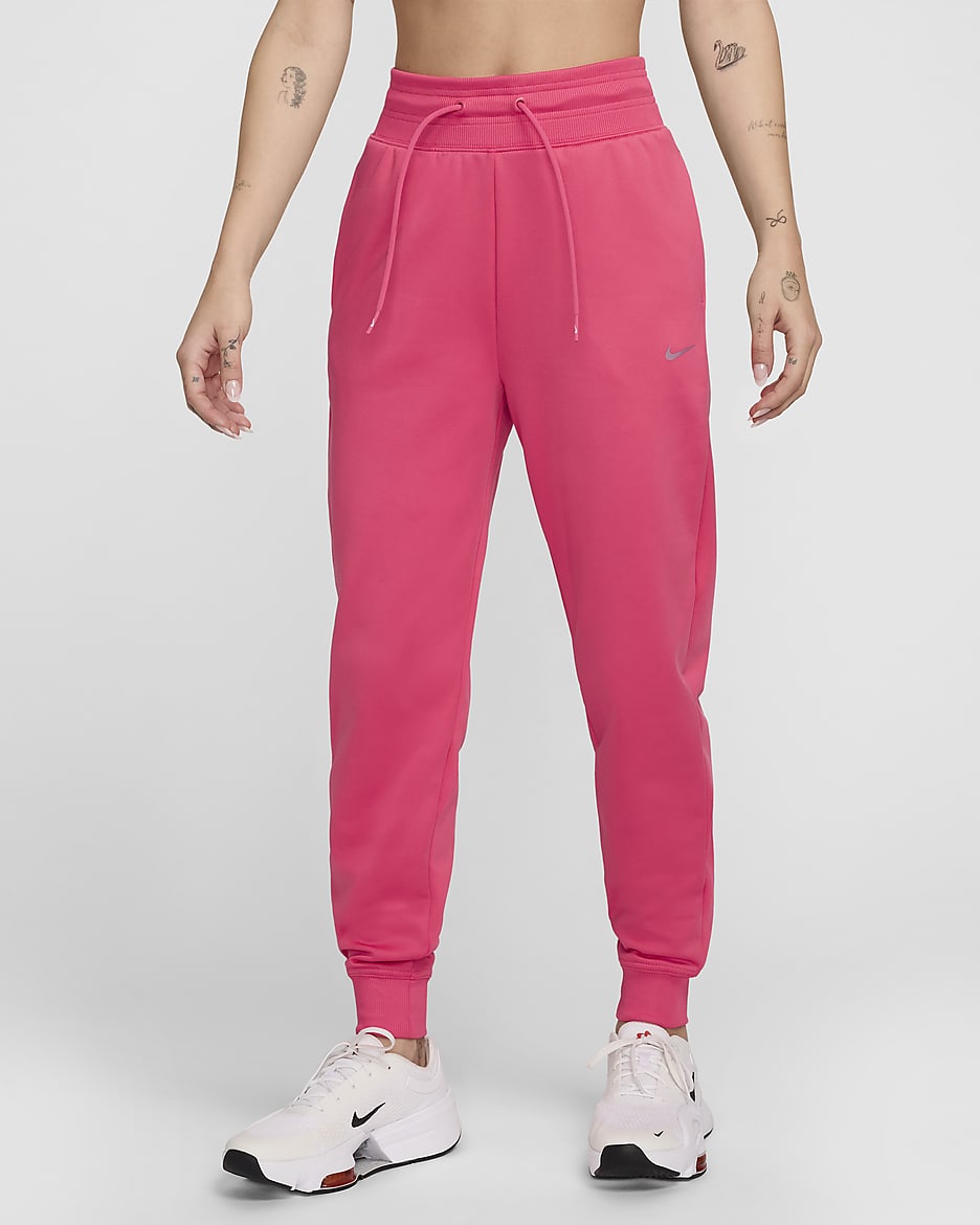 Joggers de tiro alto de 7/8 para mujer Nike Therma-FIT One - Rosa margarita/Negro