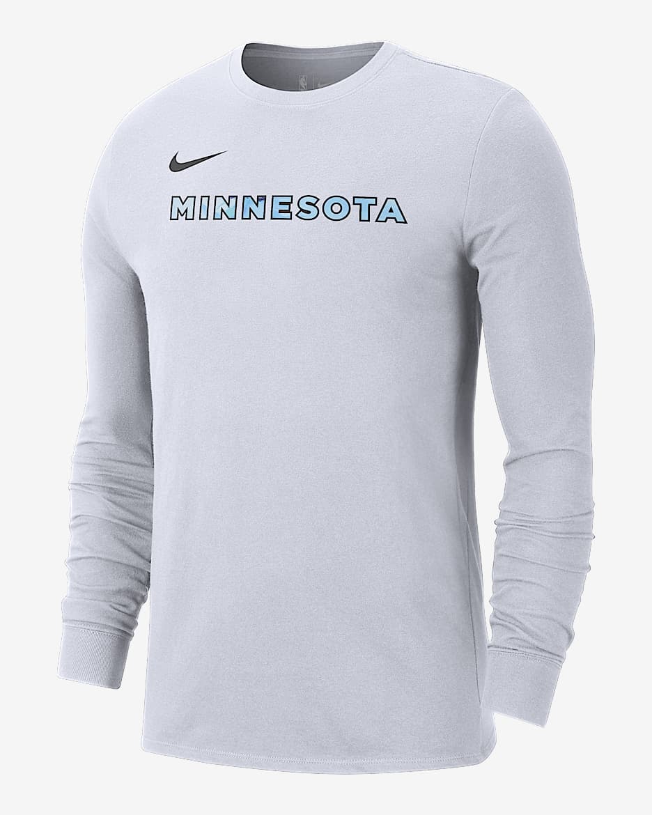 Playera de manga larga Nike de la NBA para hombre Minnesota Timberwolves Essential City Edition - Blanco