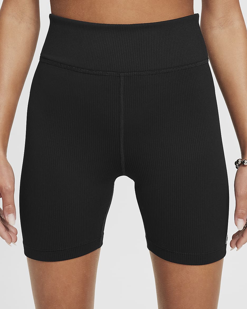 Nike One Girls' Dri-FIT Biker Shorts - Black/Black