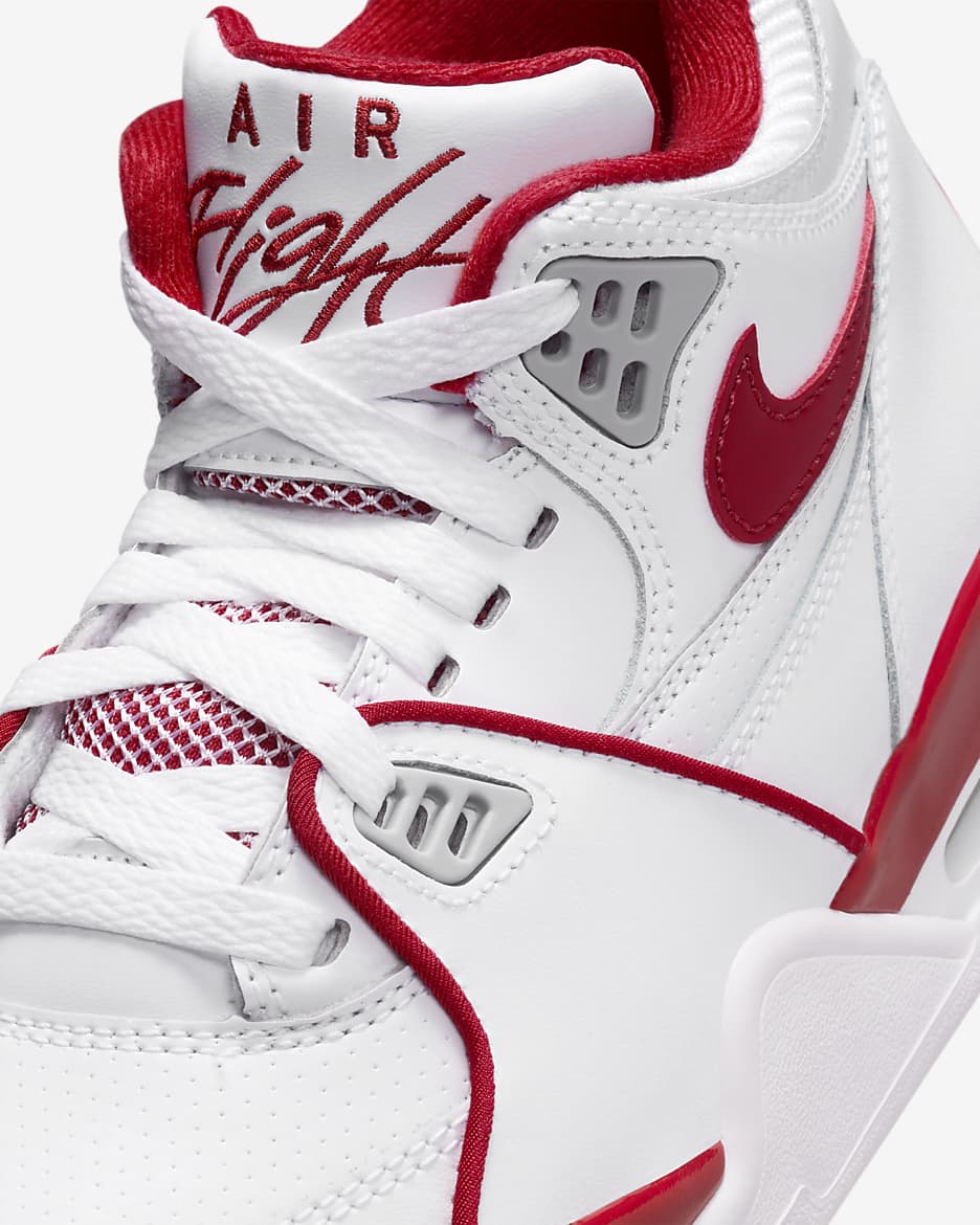 Nike Air Flight 89 Older Kids' Shoes - White/Wolf Grey/Varsity Red