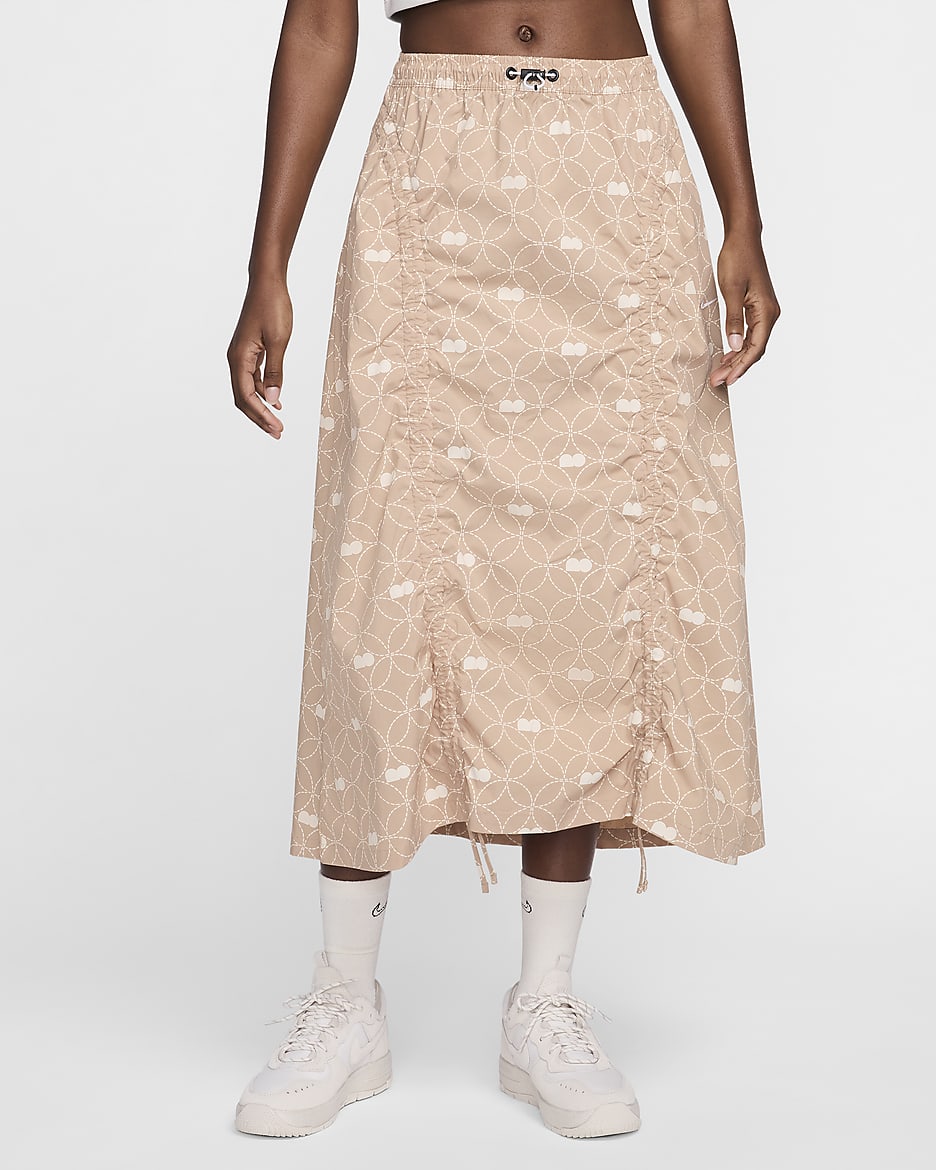 Naomi Osaka Women's High-Waisted Woven Skirt - Hemp/White