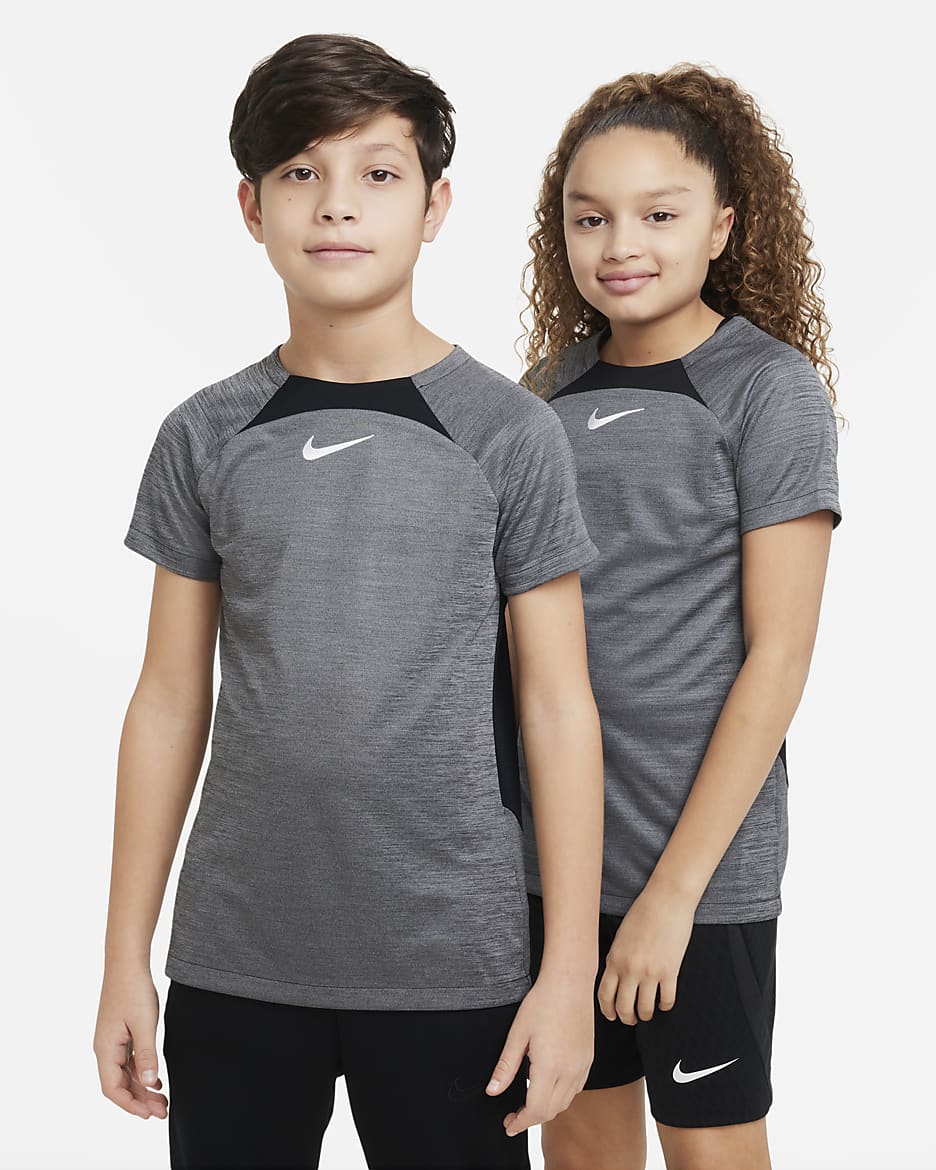 Nike Dri-FIT Academy Big Kids' Short-Sleeve Soccer Top - Black/Pure/Black/White