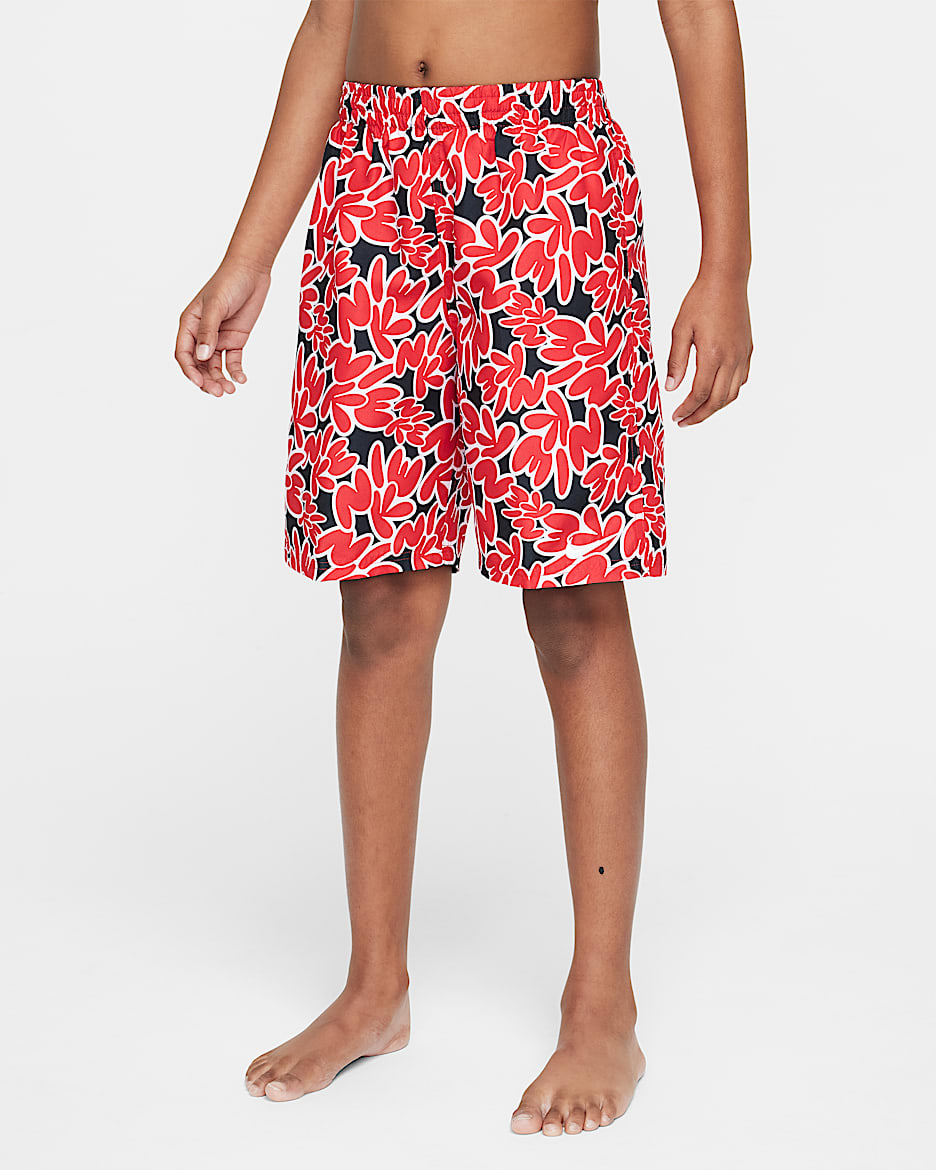 Shorts de vóleibol de 18 cm con forro de ropa interior para niño talla grande Nike Swim Breaker - Rojo universitario/Negro/Blanco/Blanco