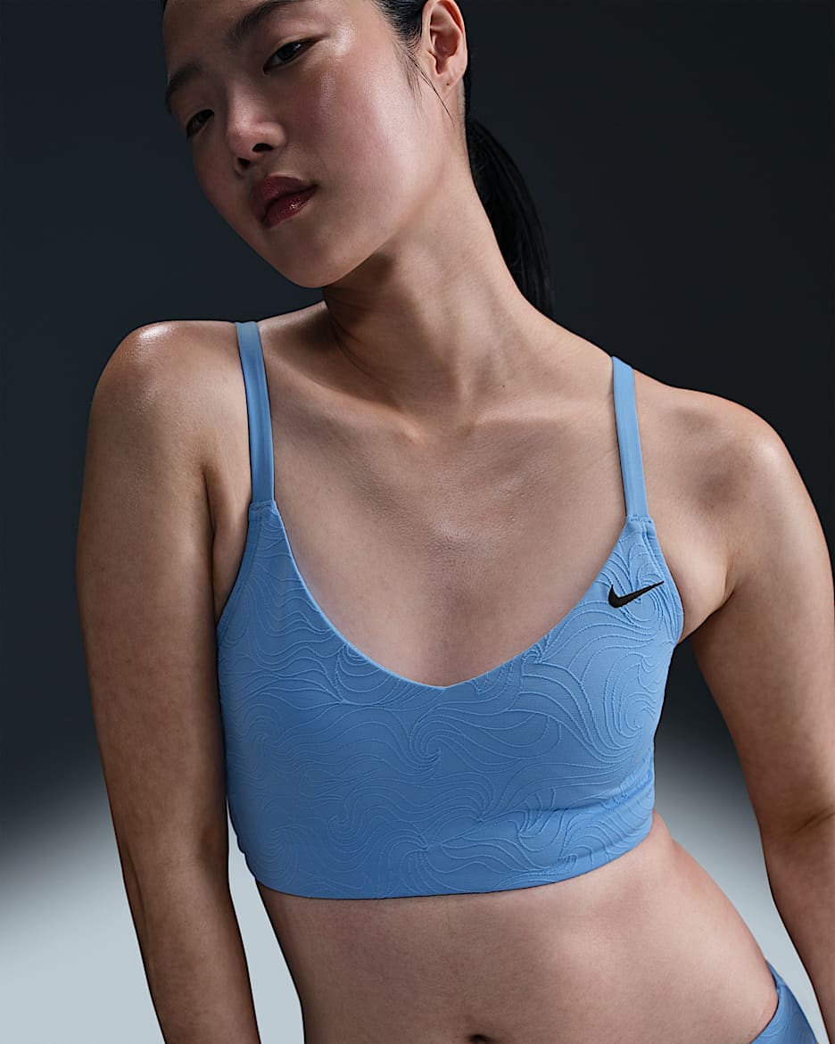 Nike Swim Water Texture Women's V-Neck Midkini - University Blue