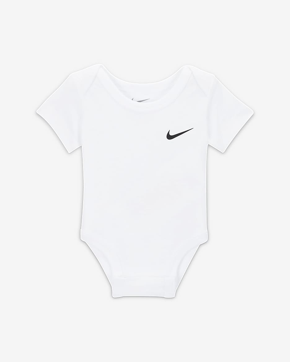 Body dla niemowląt (3–6 M) z logo Swoosh (3 szt.) Nike - Czerń