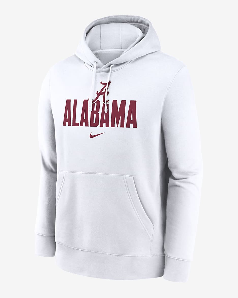 Alabama Crimson Tide Primetime Club Campus Men's Nike College Pullover Hoodie - White