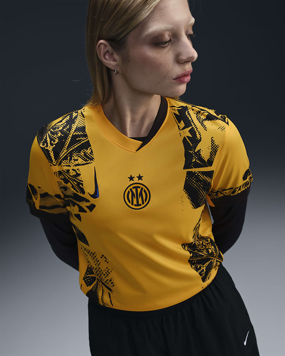 Tercera equipación Stadium Inter de Milán 2024/25 Camiseta de fútbol Replica Nike Dri-FIT - Mujer - University Gold/Blackened Blue/University Gold/Lyon Blue