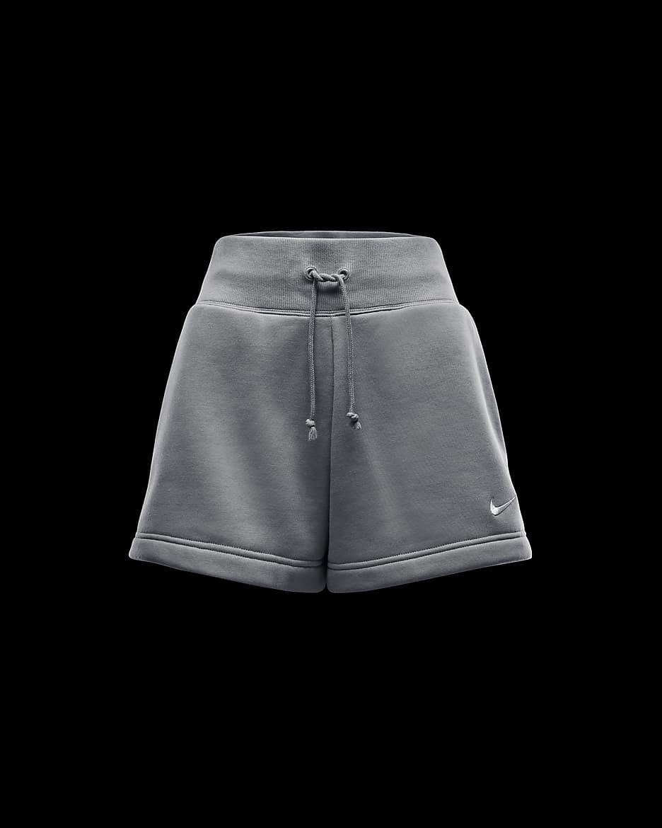 Nike Sportswear Phoenix Fleece Women's High-Waisted Loose Shorts - Light Army/Sail