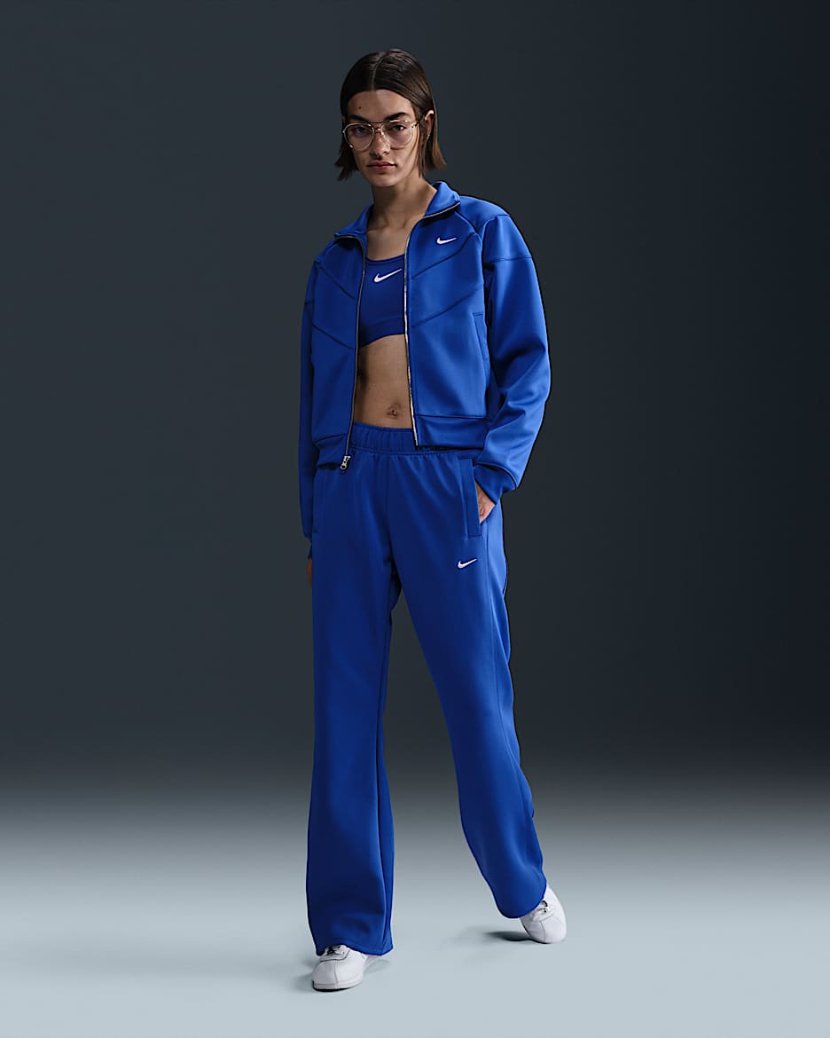 Nike Sportswear Windrunner Women's Mid-Rise Slim Knit Trousers - Hyper Royal/White