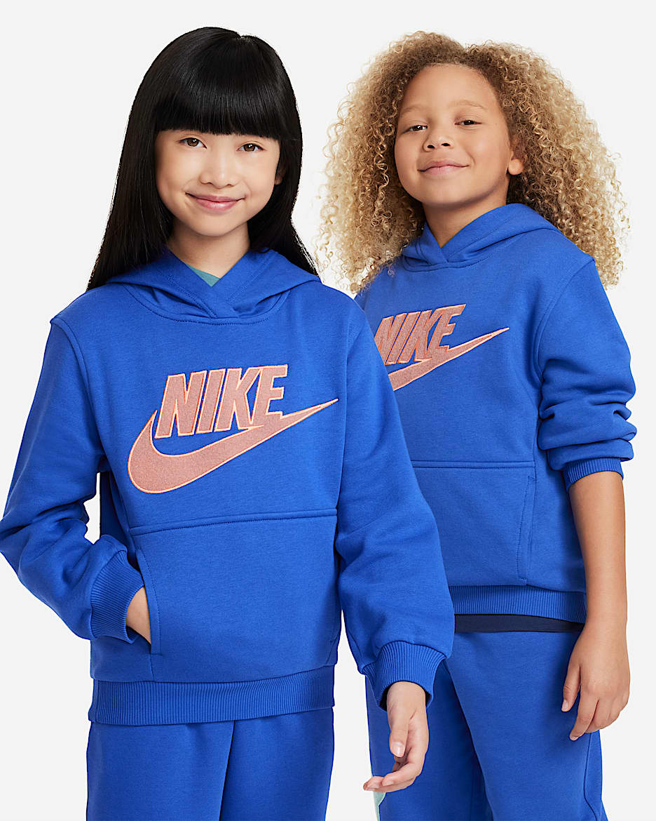 Nike Sportswear Club Fleece Older Kids' Hoodie - Game Royal/Red Stardust