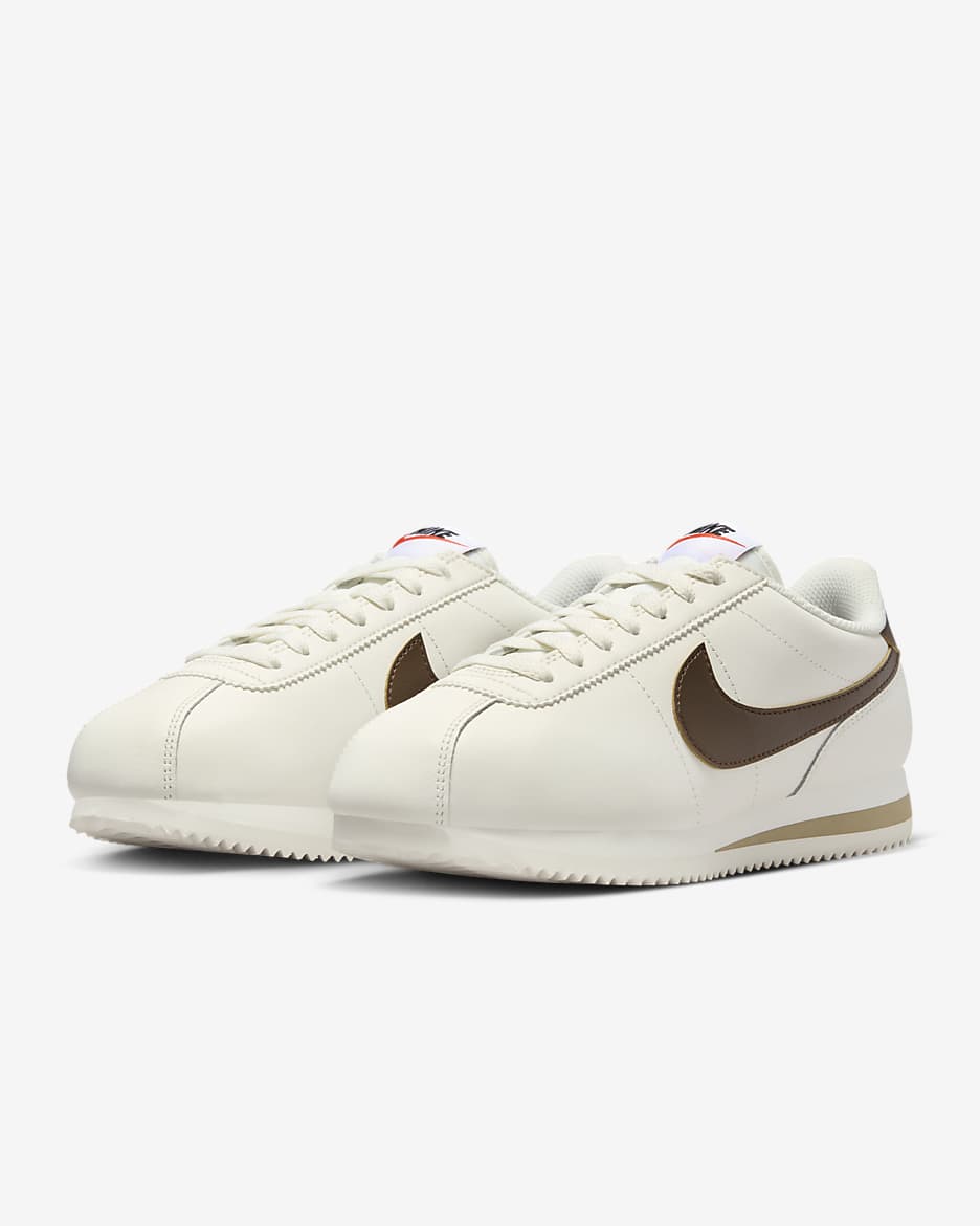 Nike Cortez Leather Women's Shoes - Sail/Khaki/White/Cacao Wow