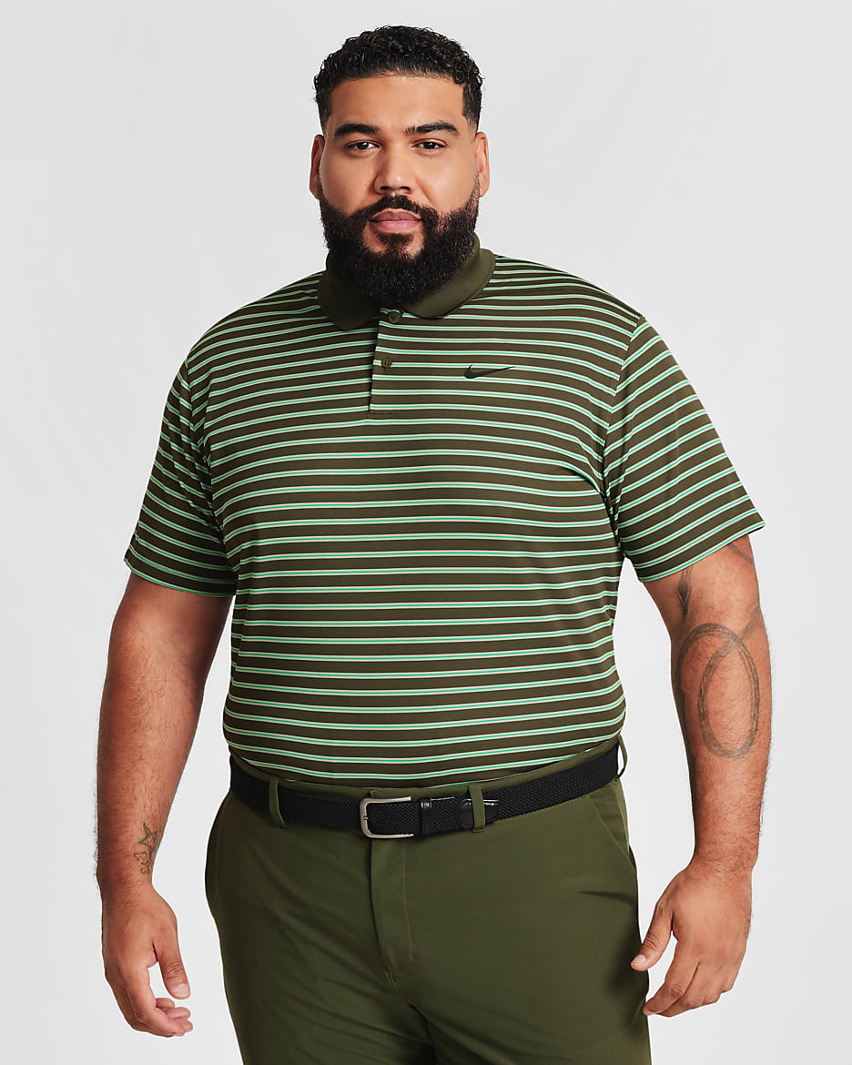 Nike Dri-FIT Victory Men's Striped Golf Polo - Cargo Khaki/Black