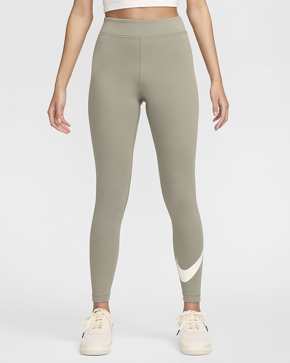 Leggings de cintura alta con gráficos para mujer Nike Sportswear Classics - Militar claro/Vela