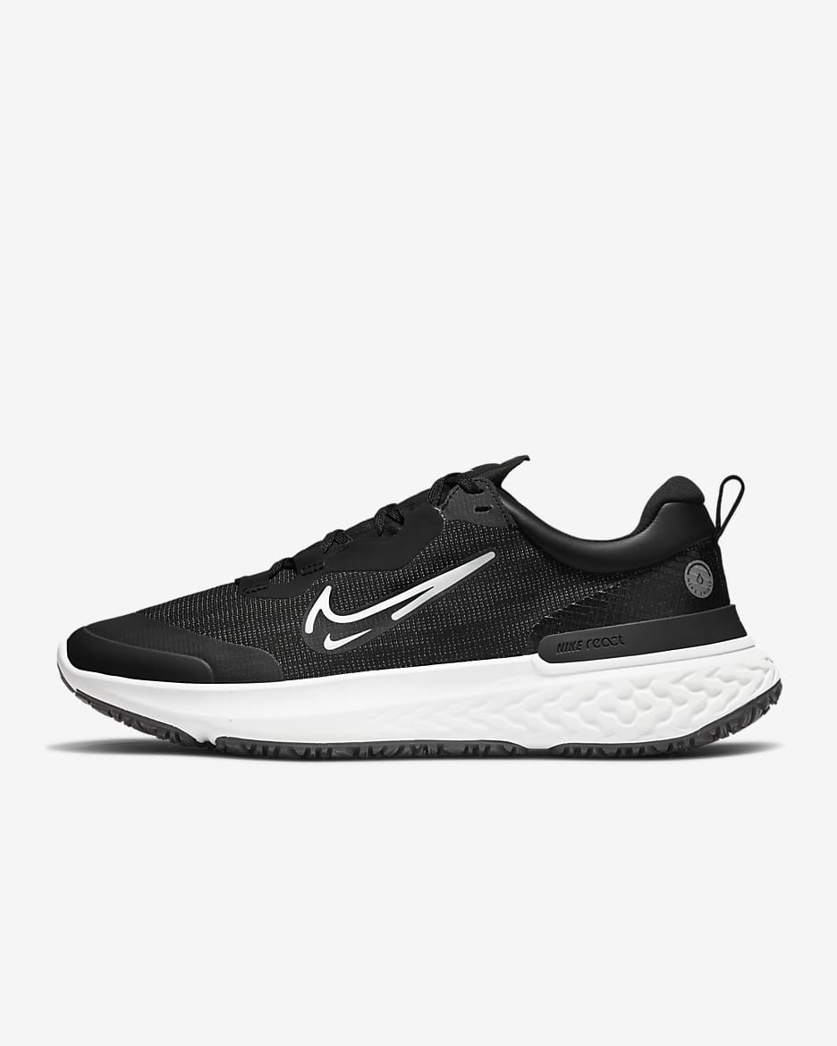 Nike React Miler 2 Shield wetterfester Straßenlaufschuh für Herren - Schwarz/Off Noir/Light Smoke Grey/Platinum Tint