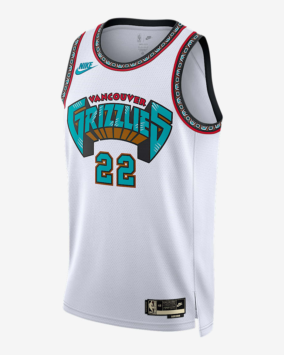 Jersey Nike Dri-FIT de la NBA Swingman para hombre Desmond Bane Memphis Grizzlies 2024/25 Hardwood Classics - Blanco
