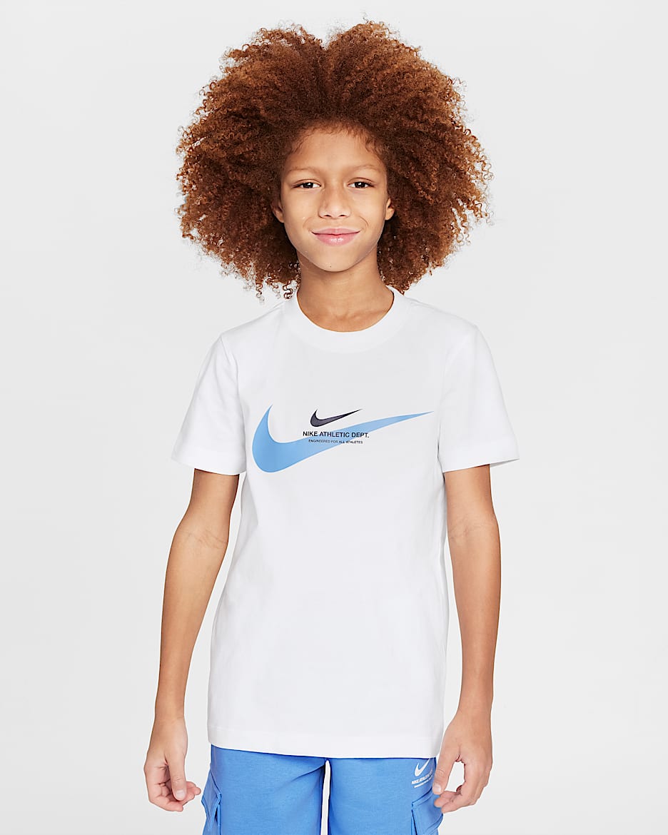 T-shirt Nike Sportswear pour ado (garçon) - Blanc/Blue Beyond