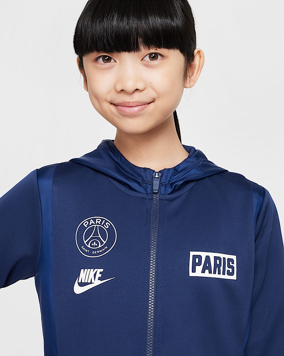 Paris Saint-Germain Older Kids' Nike Football Woven Tracksuit - Midnight Navy/Speed Yellow/White