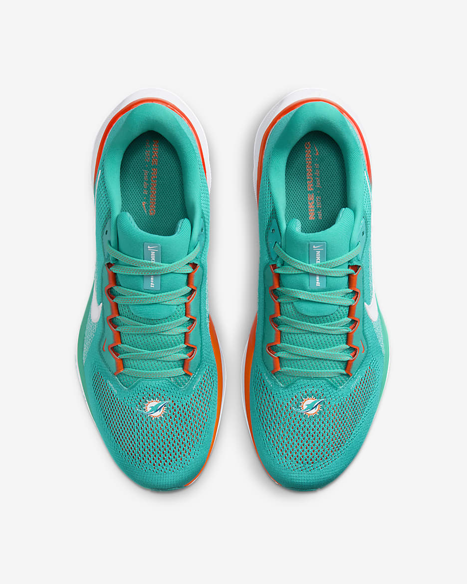 Nike Pegasus 41 NFL Miami Dolphins Men's Road Running Shoes - Turbo Green/White/Brilliant Orange/White