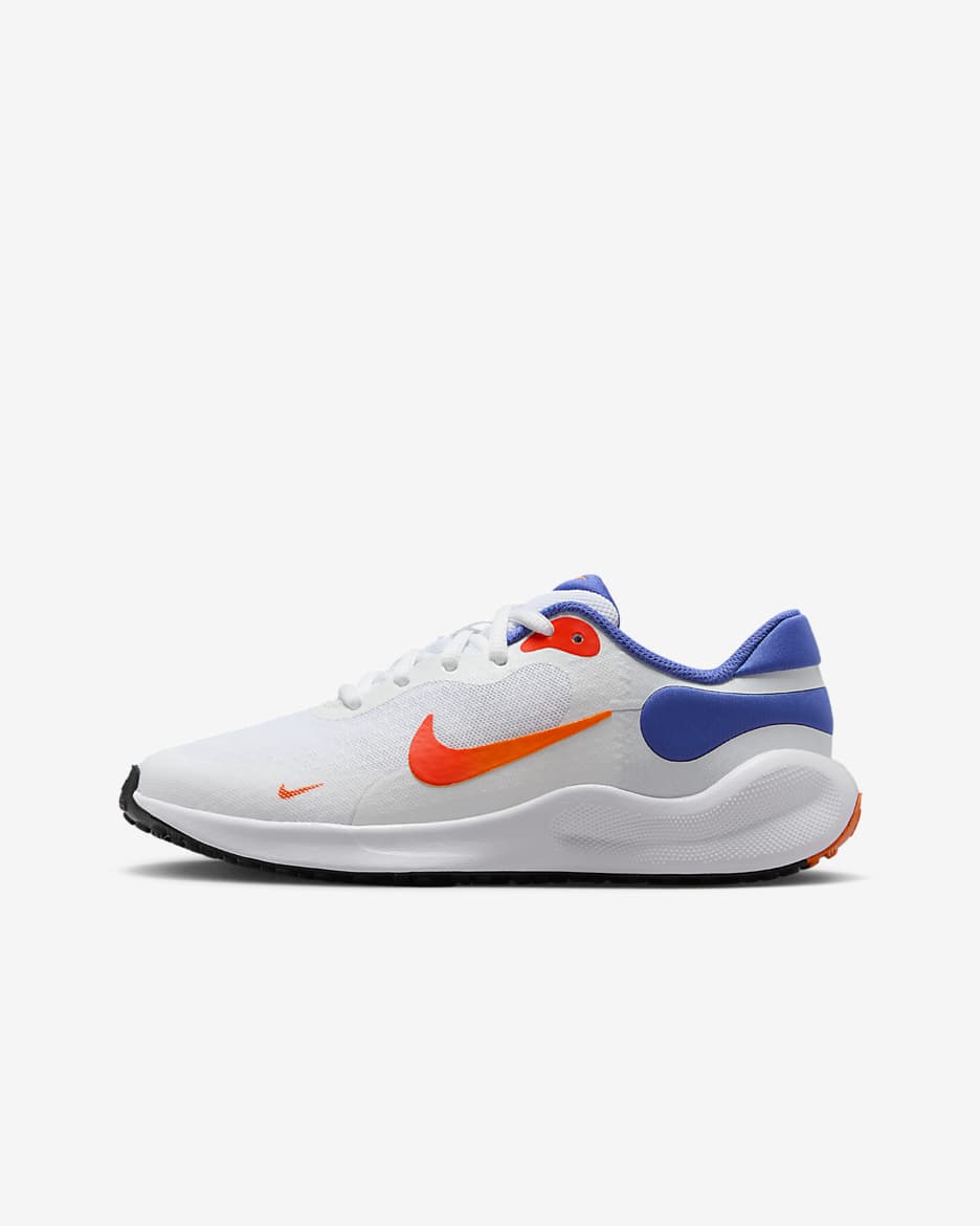 Nike Revolution 7 Older Kids' Running Shoes - White/Astronomy Blue/Total Orange/Team Orange